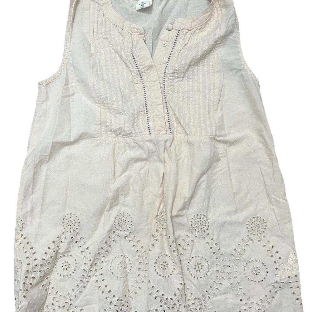 H&M LOGG Cream Eyelet Tank Cotton